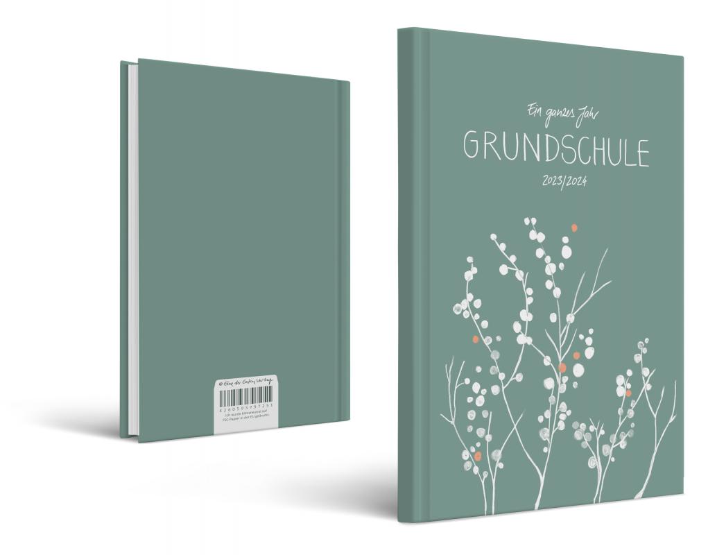 Lehrerkalender Grundschule für Schuljahr 2024 2025, Salbei grün, mit Stundenplan, Klassenlisten, Kontaktlisten, Beobachtungsbögen, Vertretungsstunden, u.v.m.